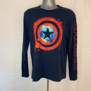 Marvel Captain America Long Sleeve T-Shirt Mens M Medium